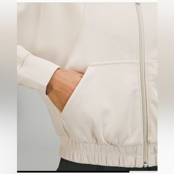 NEW Lululemon brushed softstreme funnel-neck zip up NATURAL IVORY - Picture 4 of 10